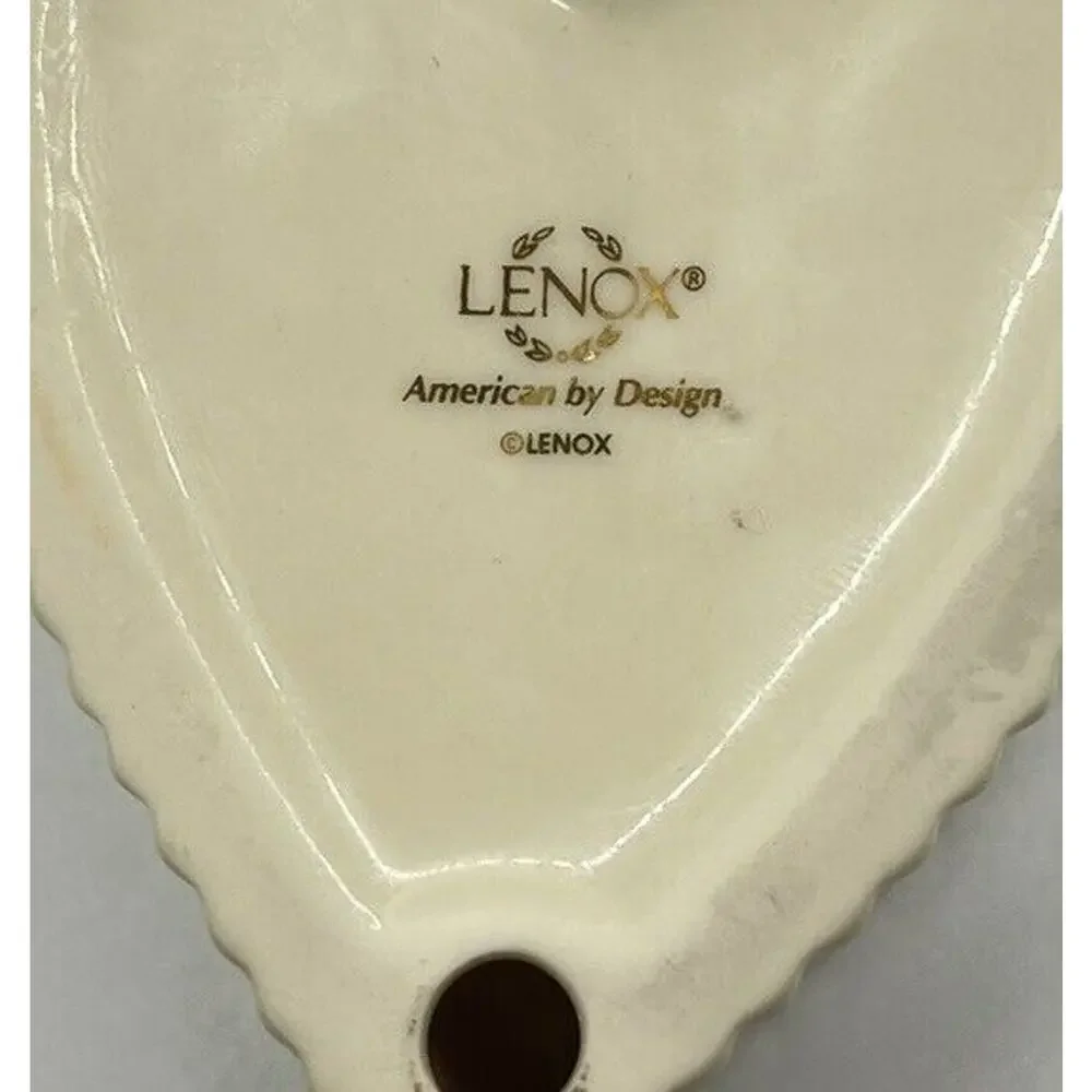 Lenox Heart Shaped Tea Light Votive Candleholder Porcelain & Gold Trimming
